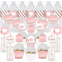 Big Dot of Happiness Rose Gold Grad Favors & Cupcake Kit - Fabulous Favor Party Pack 100 Pc