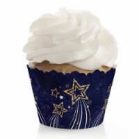 Big Dot of Happiness Starry Skies - Gold Celestial Party Decor - Party Cupcake Wrappers 12 Ct