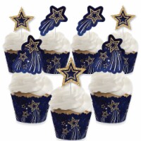Big Dot of Happiness Starry Skies Gold Celestial Party - Cupcake Wrappers & Treat Picks 24 Ct