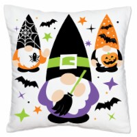 Big Dot of Happiness Halloween Gnomes - Spooky Fall Home Decor Throw Pillow Cover 16 x 16 In