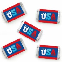 Big Dot of Happiness Firecracker 4th of July - Mini Candy Bar Wrapper - Party Favors - 40 Ct