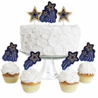 Big Dot of Happiness Starry Skies Cupcake Toppers Gold Celestial Clear Treat Picks 24 Ct