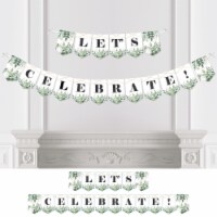 Big Dot of Happiness Boho Botanical - Greenery Party Bunting Banner - Decor - Let's Celebrate