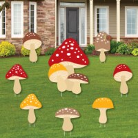 Big Dot of Happiness Wild Mushrooms Lawn Decor - Red Toadstool Decor & Party Yard Signs 8 Ct