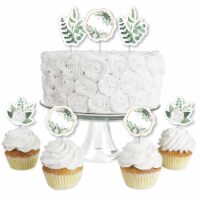 Big Dot of Happiness Boho Botanical Cupcake Toppers Greenery Party Clear Treat Picks Ct