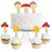 Big Dot of Happiness Wild Mushrooms Toppers Red Toadstool Party Clear Treat Picks 24 Ct