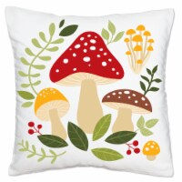 Big Dot of Happiness Wild Mushrooms Party Home Decorative Canvas Throw Pillow Cover 16 x 16