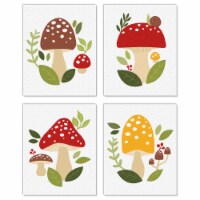 Big Dot of Happiness Wild Mushrooms Unframed Decor Linen Paper Wall Art 4 Artisms 8 x 10