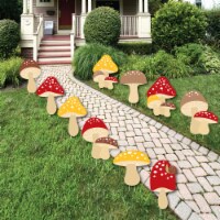 Big Dot of Happiness Wild Mushrooms Outdoor Red Toadstool Decor Party Yard Decorations 10 Pc
