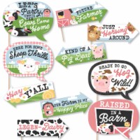 Big Dot of Happiness Funny Girl Farm Animals Baby Shower Birthday Photo Booth Props 10 Pc