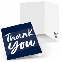 Big Dot of Happiness Navy Blue Elegantly Simple - Guest Party Favors Thank You Cards 8 Ct
