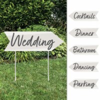 Big Dot of Happiness Champagne Elegantly Simple - Wedding Arrow Double Sided Yard Signs 6 Ct