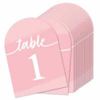 Big Dot of Happiness Pink Elegantly Simple Double-Sided 5 x 7 In Cards - Table Numbers - 1-20