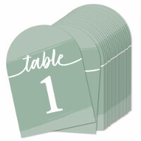 Big Dot of Happiness Sage Green Elegantly Simple Double-Sided 5 x 7  Cards Table Numbers 1-20