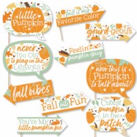 Big Dot of Happiness Funny Little Pumpkin Fall Birthday Baby Shower Photo Booth Props 10 Pc