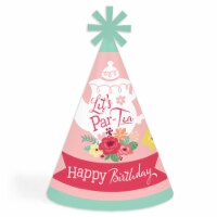 Big Dot of Happiness Floral Let’s Par-Tea Cone Birthday Party Hats Standard Size 8 Count