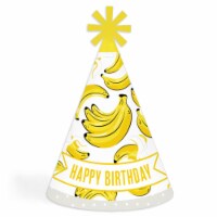 Big Dot of Happiness Let’s Go Bananas - Cone Happy Birthday Party Hats Standard Size 8 Count