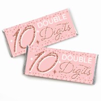 Big Dot of Happiness 10th Pink Rose Gold Birthday Candy Bar Wrapper Party Favors 24 Ct