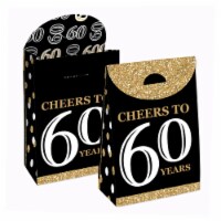 Big Dot of Happiness Adult 60th Birthday Gold Gift Favor Bags - Party Goodie Boxes 12 Ct