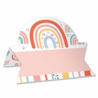 Big Dot of Happiness Hello Rainbow Boho Birthday Party Buffet Table Name Place Cards 24 Ct