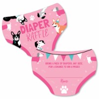 Big Dot of Happiness Pawty Like a Puppy Girl Pink Baby Shower Diaper Raffle Game - 24 Ct