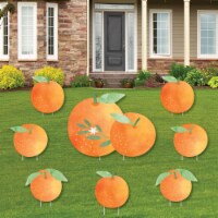 Big Dot of Happiness Little Clementine Orange Citrus Baby Shower or Birthday Yard Signs 8 Ct