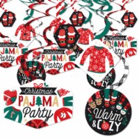 Big Dot of Happiness Christmas Pajamas Holiday Party Decor Party Decoration Swirls 40 Ct