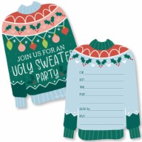 Big Dot of Happiness Colorful Christmas Sweaters Holiday Invitation Card with Envelopes 12 Ct