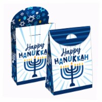 Big Dot of Happiness Hanukkah Menorah Holiday Gift Favor Bags Party Goodie Boxes 12 Ct