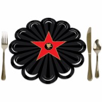 Big Dot of Happiness Red Carpet Hollywood Party Round Table Decor Paper Chargers 12 Ct