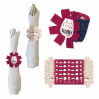 Big Dot of Happiness But First, Wine Wine Tasting Party Holder Napkin Rings 24 Ct