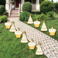 Big Dot of Happiness Golden Birthday Lawn Outdoor Happy Birthday Party Yard Decorations 10 Pc