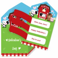 Big Dot of Happiness Farm Animals - Cards for Kids - Happy Valentine's Day Pull Tabs - 12 Ct