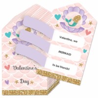 Big Dot of Happiness Let's Be Mermaids Cards for Kids - Happy Valentine's Day Pull Tabs 12 Ct