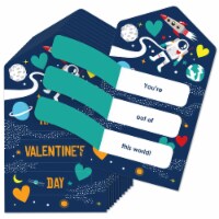 Big Dot of Happiness Blast Off to Outer Space Cards - Happy Valentine's Day Pull Tabs - 12 Ct