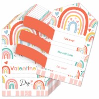 Big Dot of Happiness Hello Rainbow Boho Cards for Kids Happy Valentine's Day Pull Tabs 12 Ct