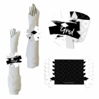 Big Dot of Happiness Black & White Grad Best is Yet to Come Graduation Napkin Rings 24 Ct