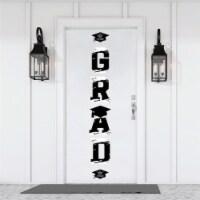 Big Dot of Happiness Black White Grad Best is Yet to Come Standard Banner Wall Decals Grad