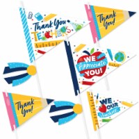 Big Dot of Happiness Thank You Teachers Appreciation Pennant Flag Centerpieces 20 Pc