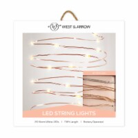West & Arrow Copper Color WireCopper Color Wire with White LED String Lights