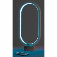 Oval RGB LED Light with Wood Stand and Remote Perspective: Main