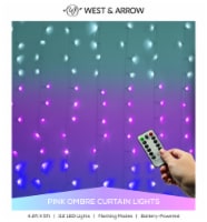 LED Pink Ombre Curtain Lights with Remote Perspective: Main