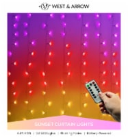 LED Sunset Ombre Curtain Lights with Remote Perspective: Main
