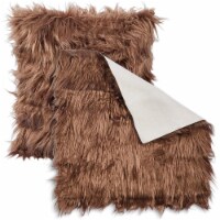Brown Faux Fur Fabric Squares for Crafts, Sewing, Patchwork (18x18 in, 2 Pack)