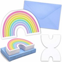 Die-Cut Rainbow Invitation Cards with Envelopes (36 Pack)