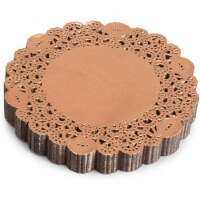 Lace Paper Doilies, Rose Gold Foil Decorations for Crafts (6 In, 200 Pack)
