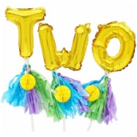 Gold Balloon Cake Topper Letters, Two Foil Letter Balloons (7.5 In)