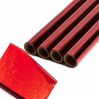 Clear Red Cellophane Gift Wrapping (17 in x 10 Feet, 4 Pack)