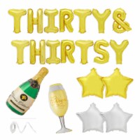 30th Birthday Party Balloons, Thirty &Thirsty Dirty 30 Decorations (Gold, 22 Pieces)