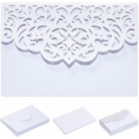 White Laser Cut Wedding Invitations with Envelopes (7.15 x 4.95 in, 24 Pack)